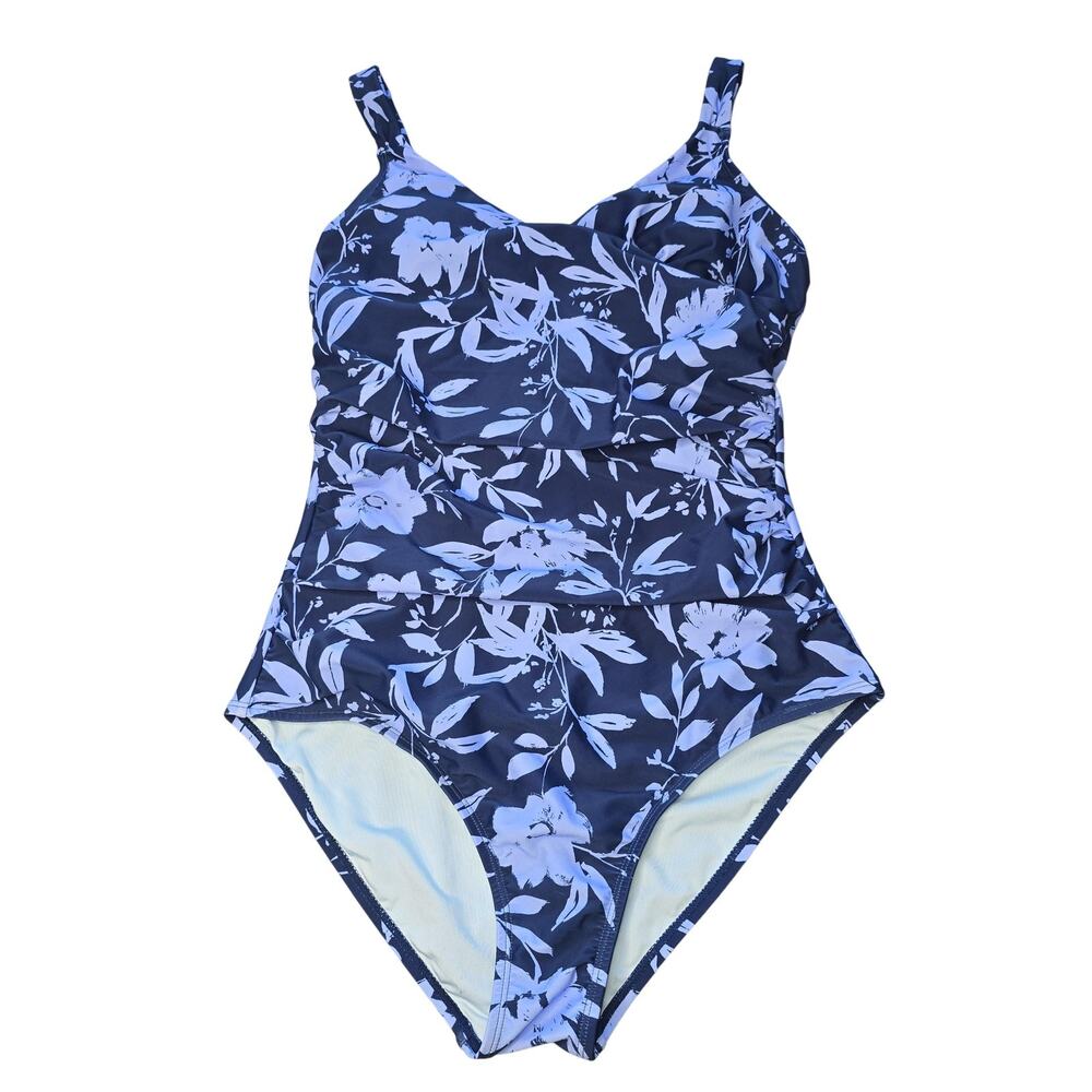 Cupshe Swimsuit Womens Large One Piece Tummy Control Ruched Lined Floral New